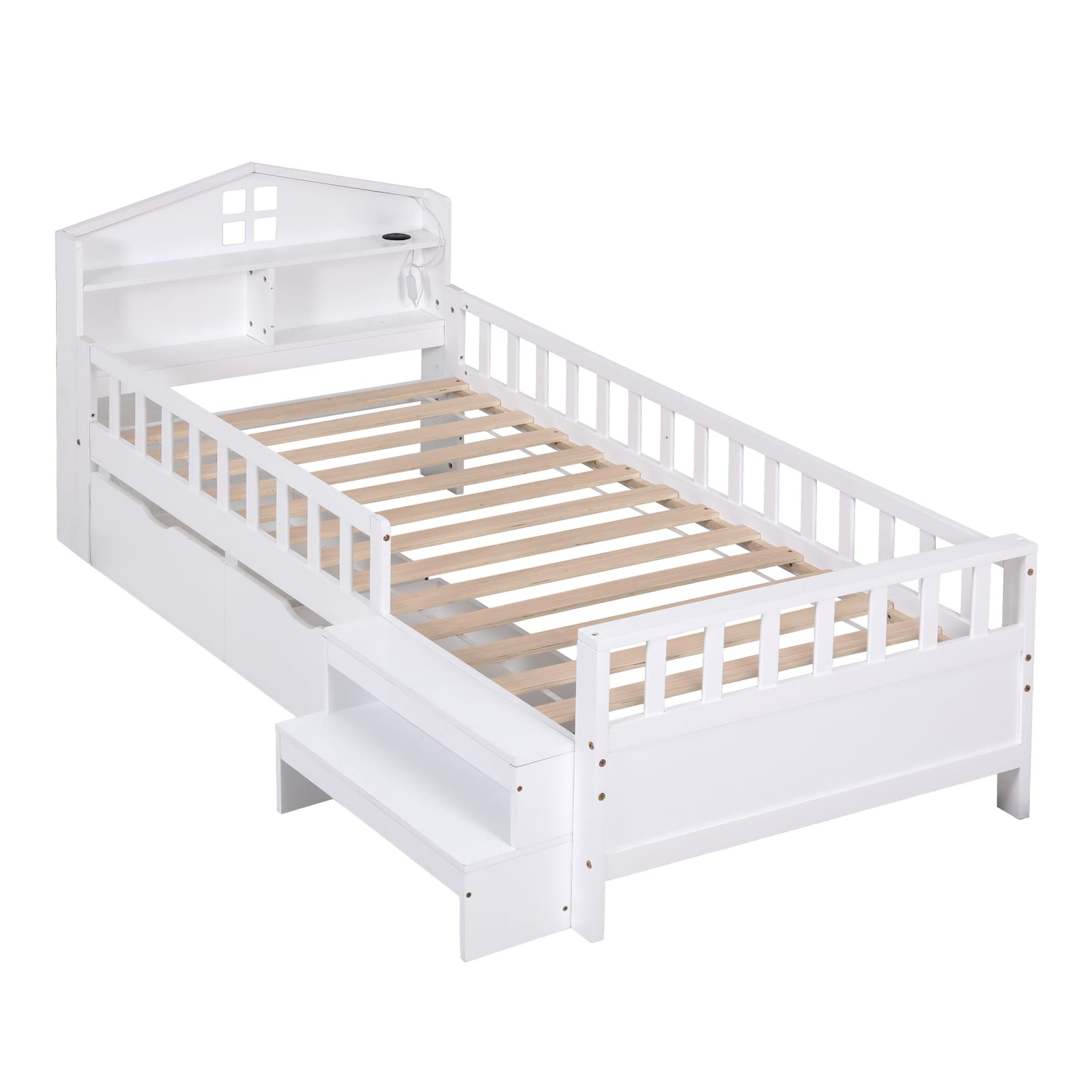 Single Bed Frame Storage 202x97x89cm