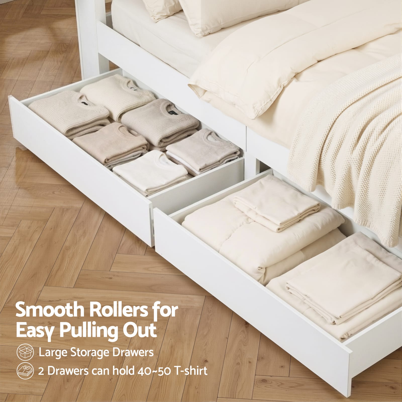 Queen Bed Frame Storage 158x221x113cm