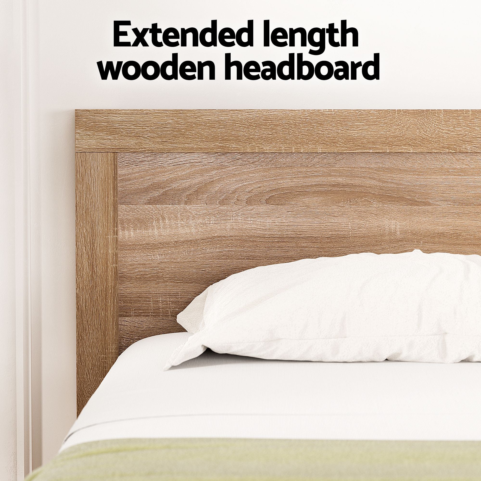 Double Bed Frame 2 Drawers Storage Oak | Simpledeals