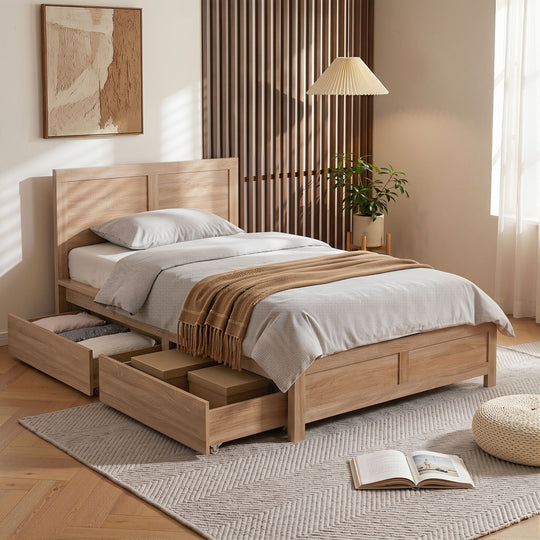 King Single Bed Frame 2 Drawers Storage - Beds & Bed Frames