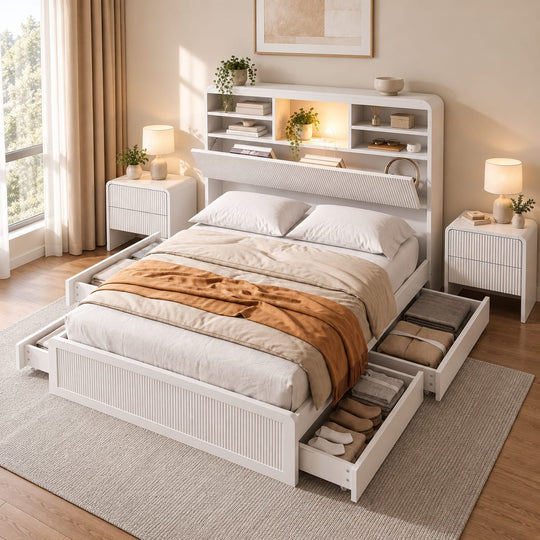 King Single Bed Frame Set 101x40x15cm