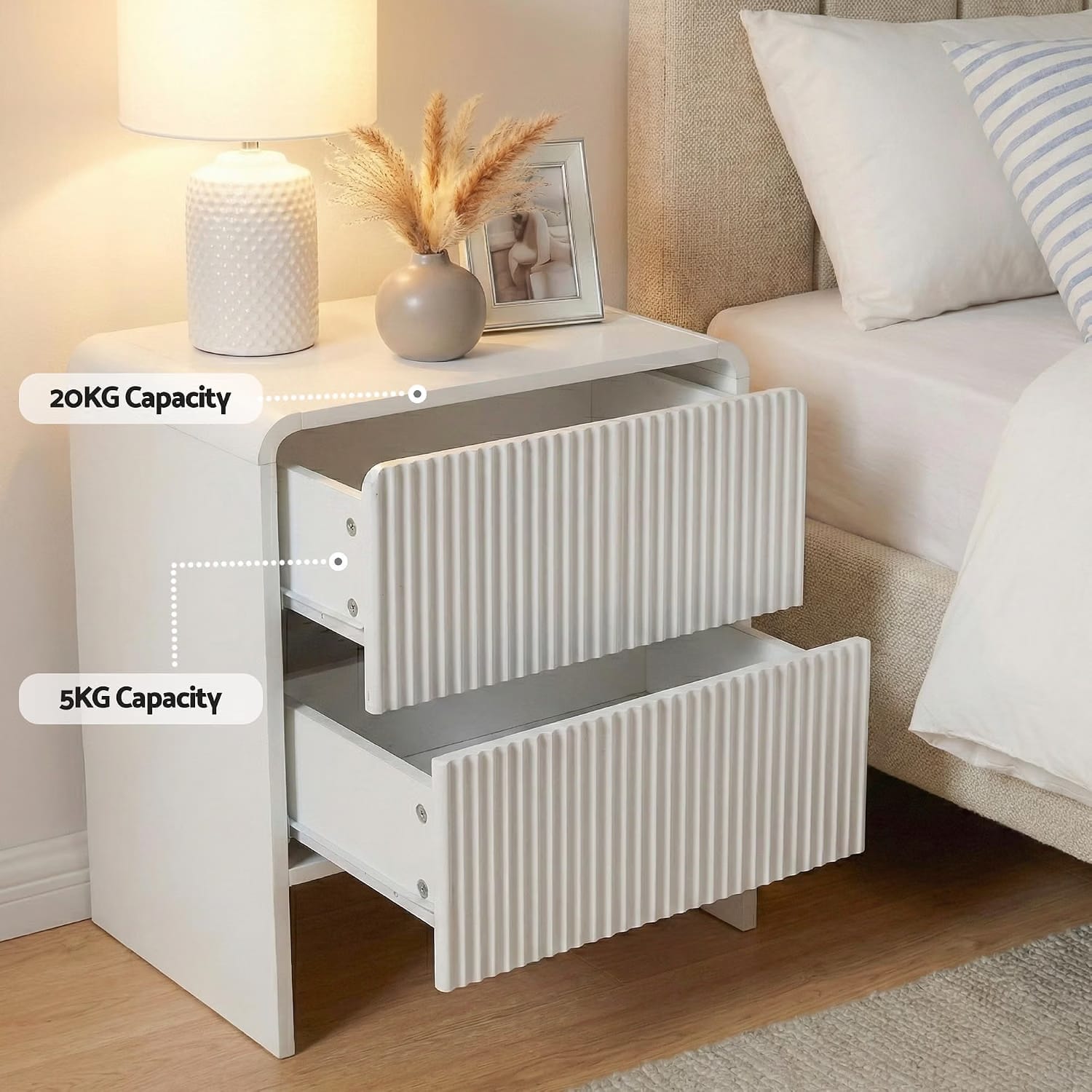 King Single Bed Frame Set 101x40x15cm