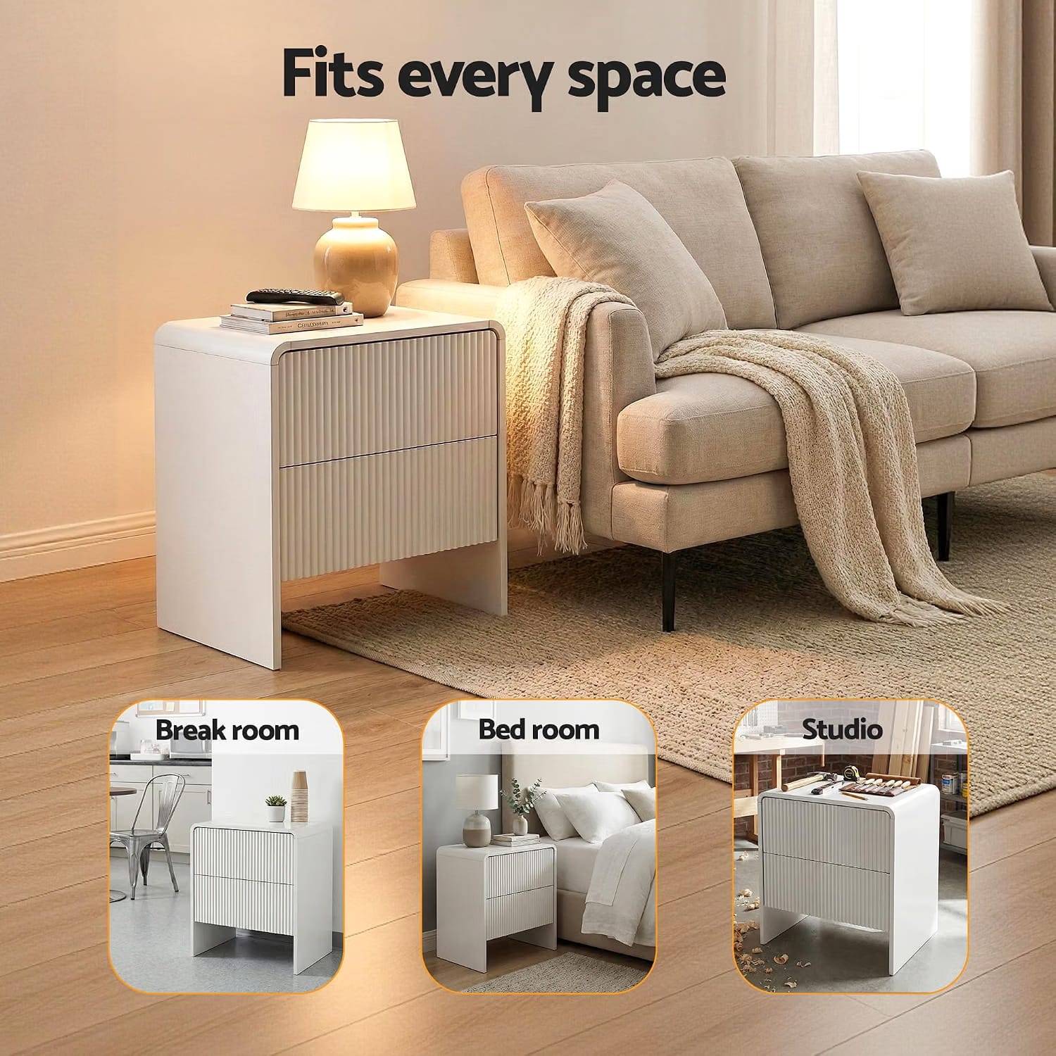 King Single Bed Frame Set 101x40x15cm