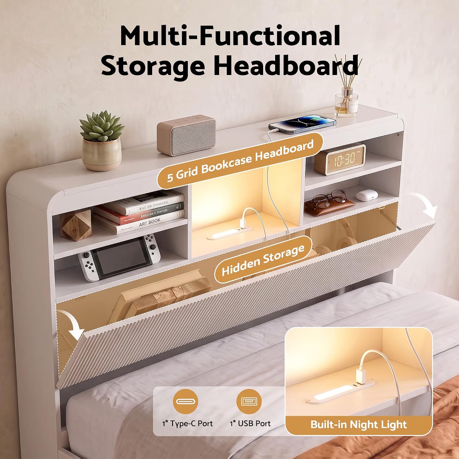 King Single Bed Frame Set 101x40x15cm