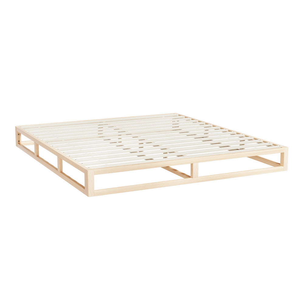Bed Frame King/Queen Size Wooden Base Mattress Platform Timber Pine