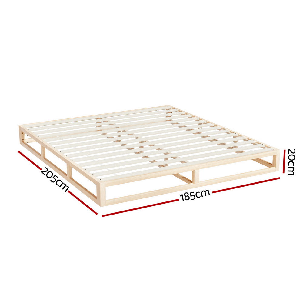 Bed Frame King/Queen Size Wooden Base Mattress Platform Timber Pine