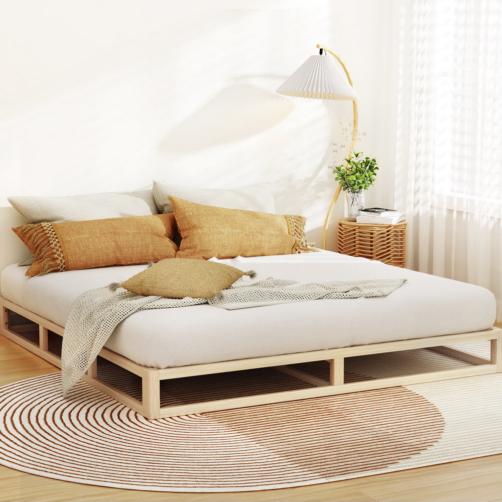 Bed Frame King/Queen Size Wooden Base Mattress Platform Timber Pine