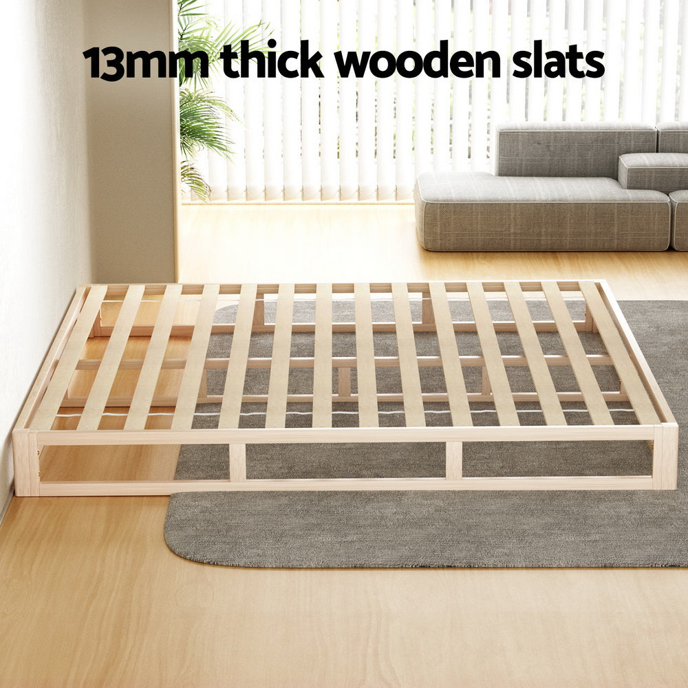 Bed Frame King/Queen Size Wooden Base Mattress Platform Timber Pine