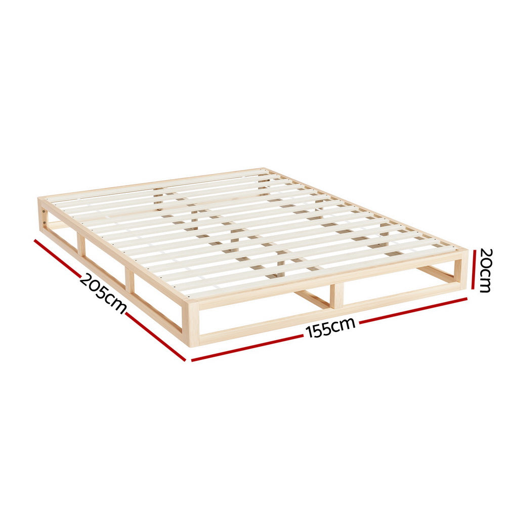 Bed Frame King/Queen Size Wooden Base Mattress Platform Timber Pine