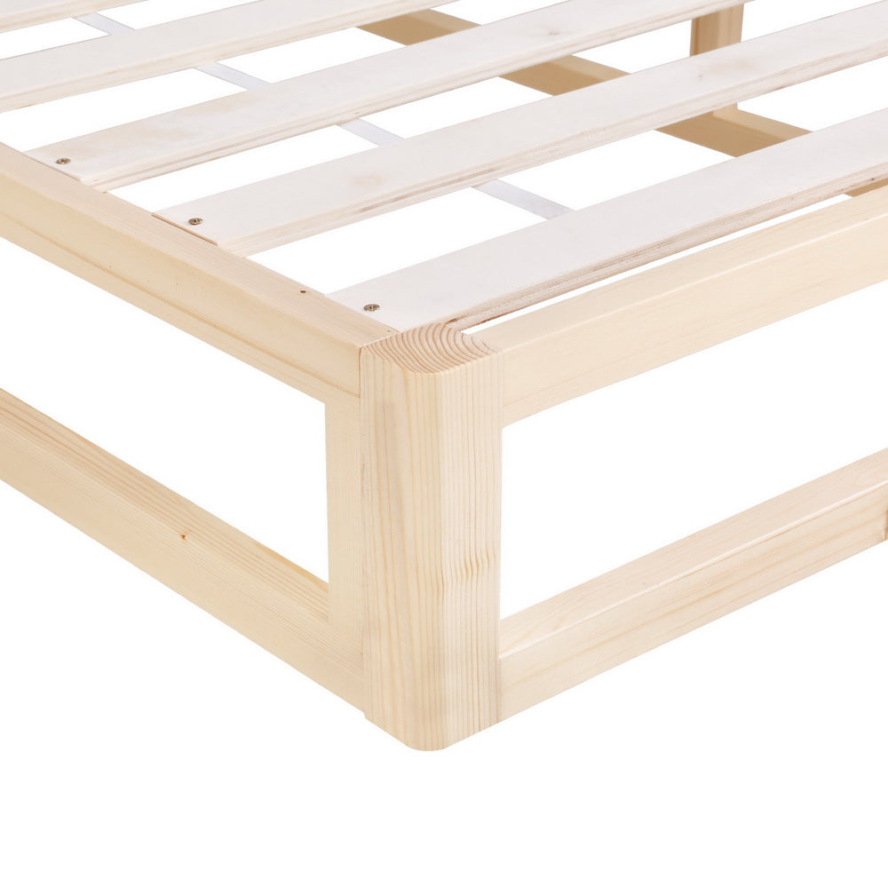 Bed Frame King/Queen Size Wooden Base Mattress Platform Timber Pine