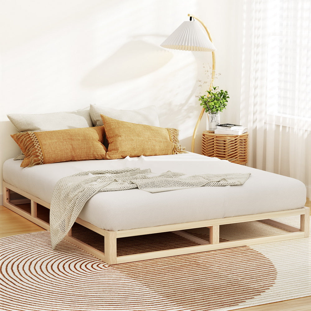Bed Frame King/Queen Size Wooden Base Mattress Platform Timber Pine