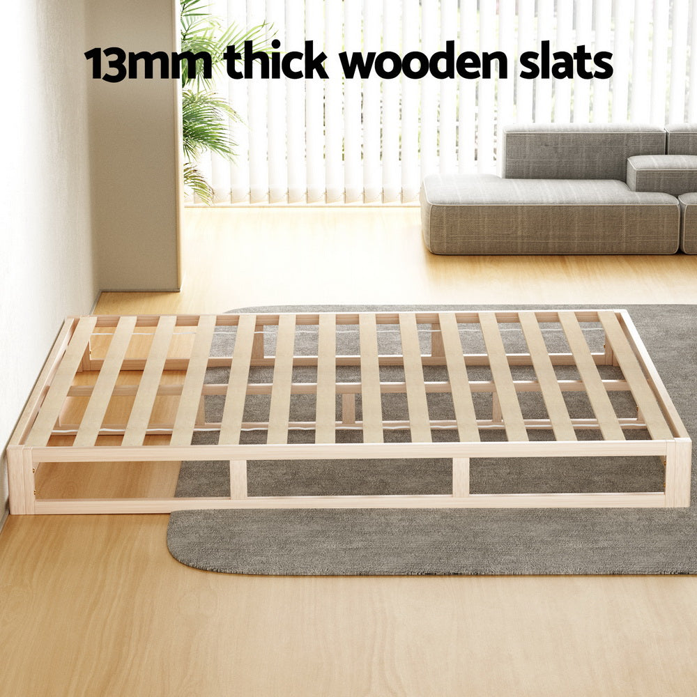 Bed Frame King/Queen Size Wooden Base Mattress Platform Timber Pine
