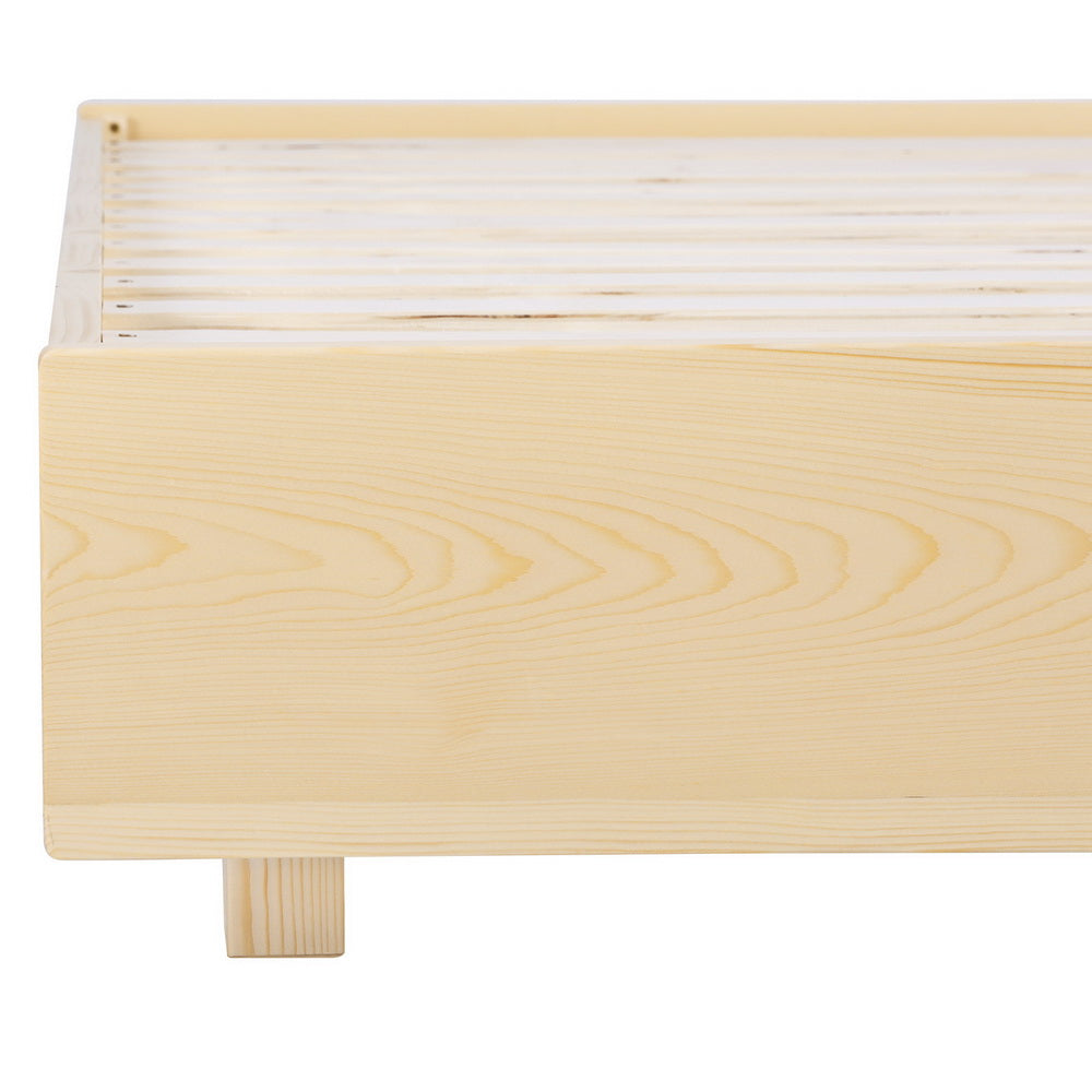 Bed Frame Queen Size Floating Timber Platform With Wooden Mattress Base