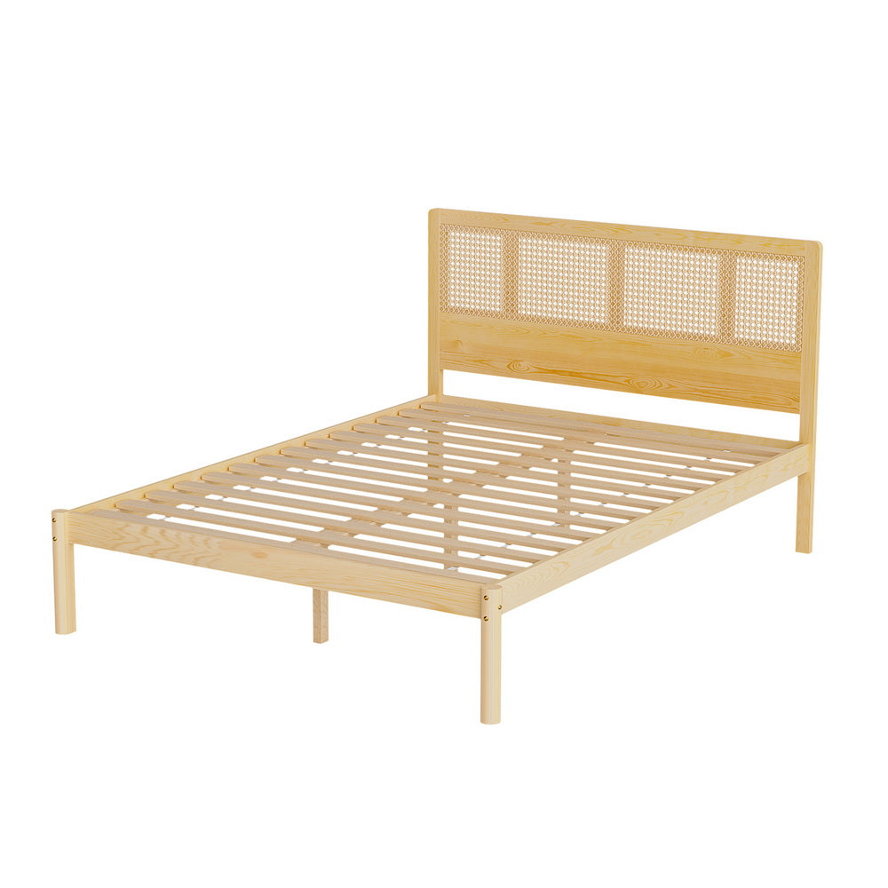 Bed Frame Queen Size Rattan Wooden RITA
