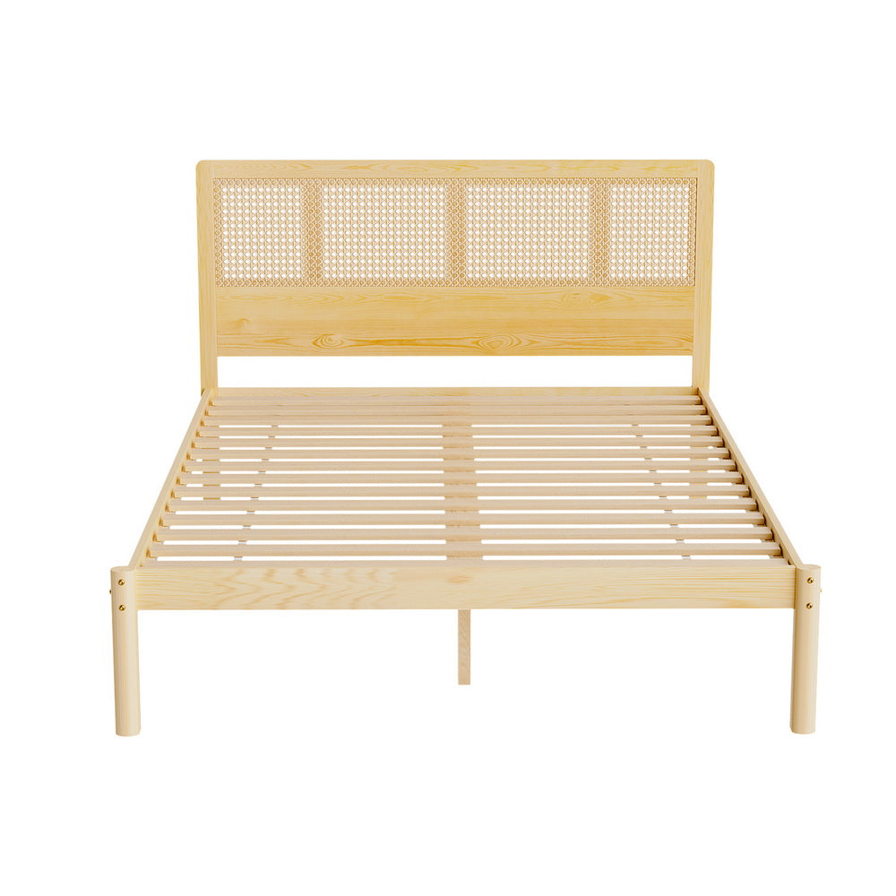Bed Frame Queen Size Rattan Wooden RITA