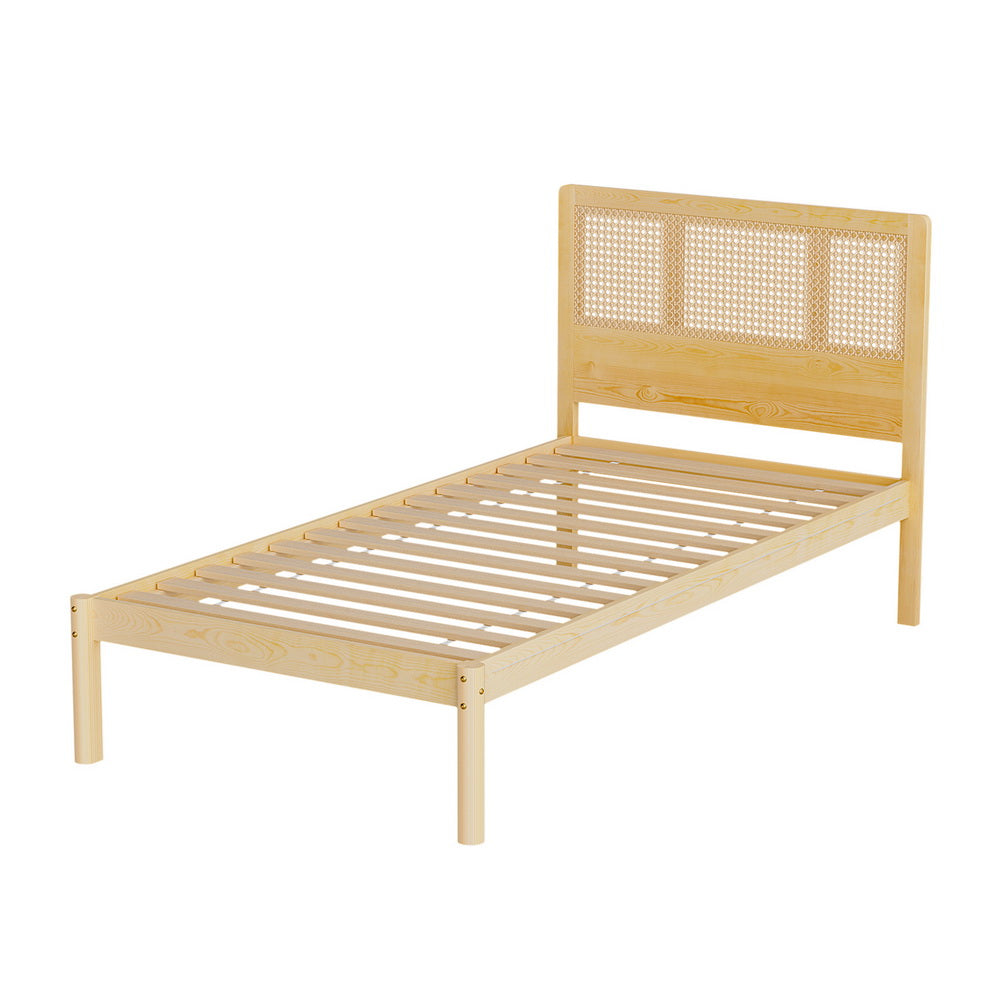 Bed Frame Queen Size Rattan Wooden RITA