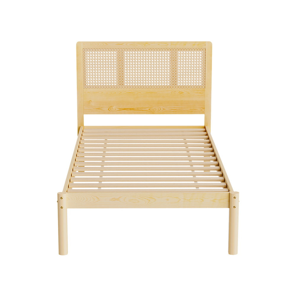 Bed Frame Queen Size Rattan Wooden RITA