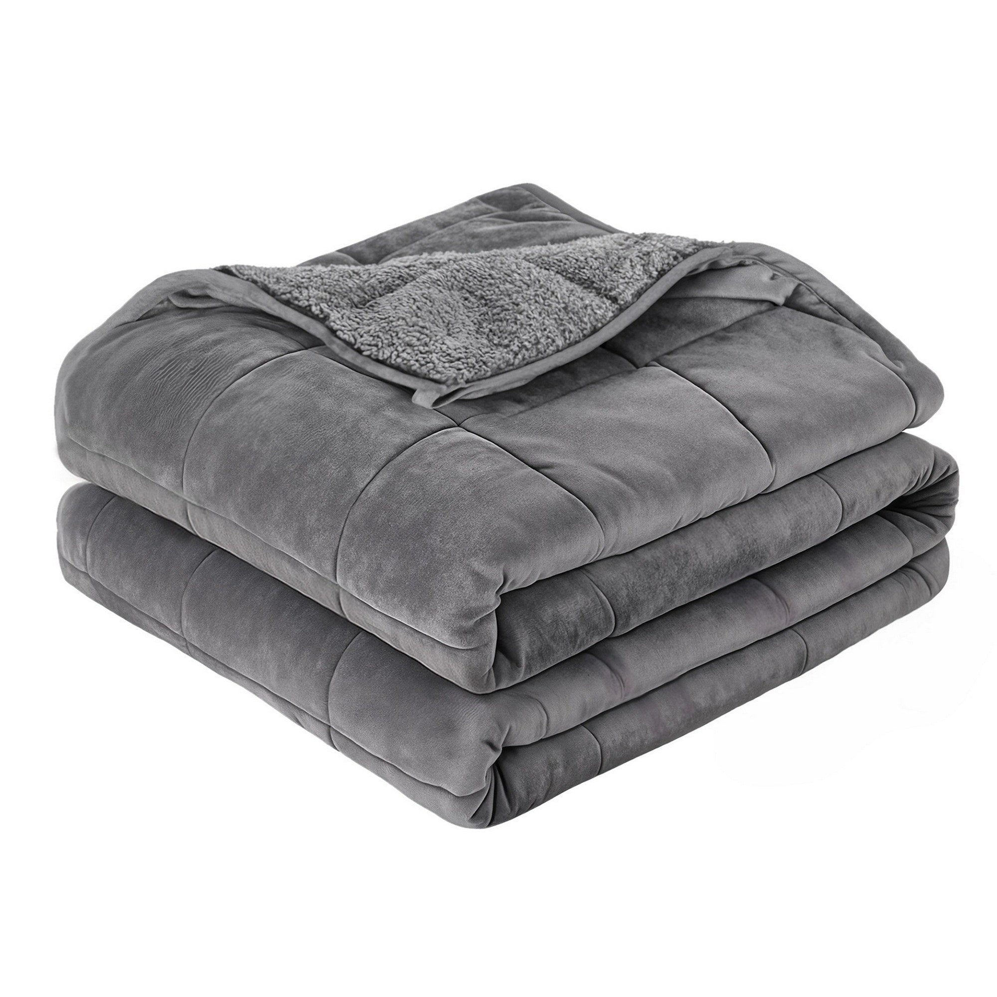 Grey Weighted Blanket 4.5KG Plush Sherpa and Fleece