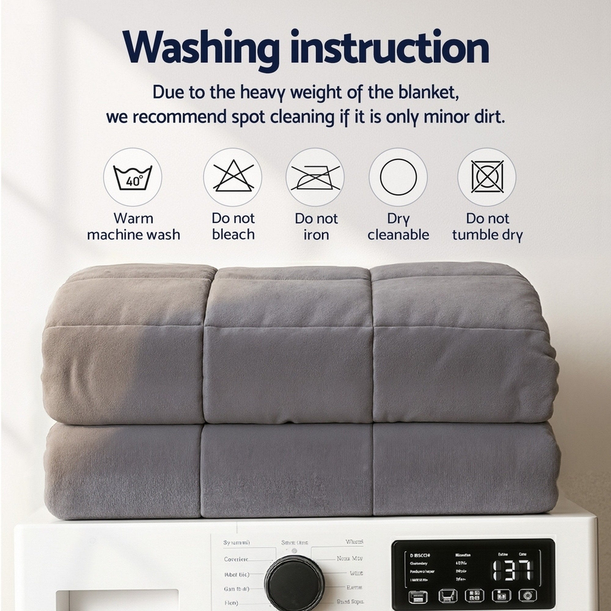 Grey Weighted Blanket 4.5KG Plush Sherpa and Fleece