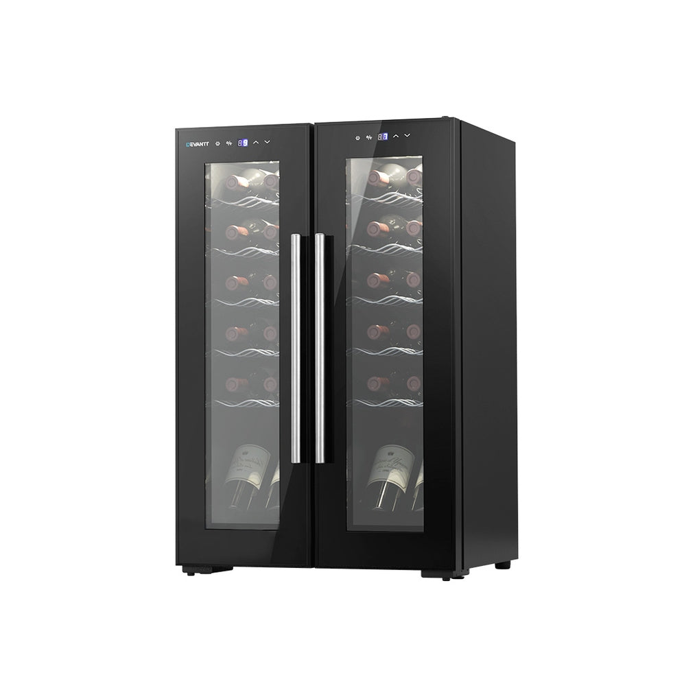 24 Bottle Dual Zone Wine Cooler Fridge Temperature Controlled Storage