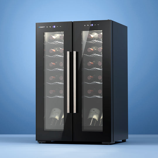 Wine Fridges - 24 Bottle Dual Zone Wine Cooler Fridge Temperature Controlled Storage