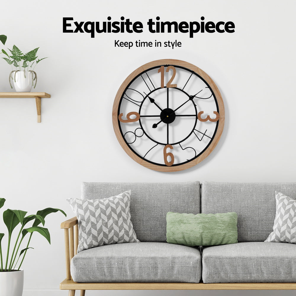 60CM Wall Clock Wooden - Clocks