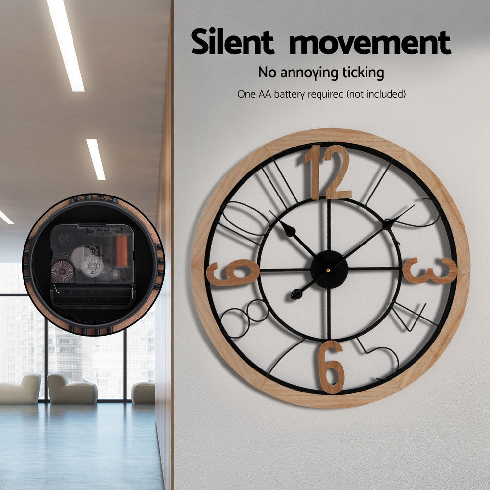 60Cm - 60CM Wall Clock Wooden