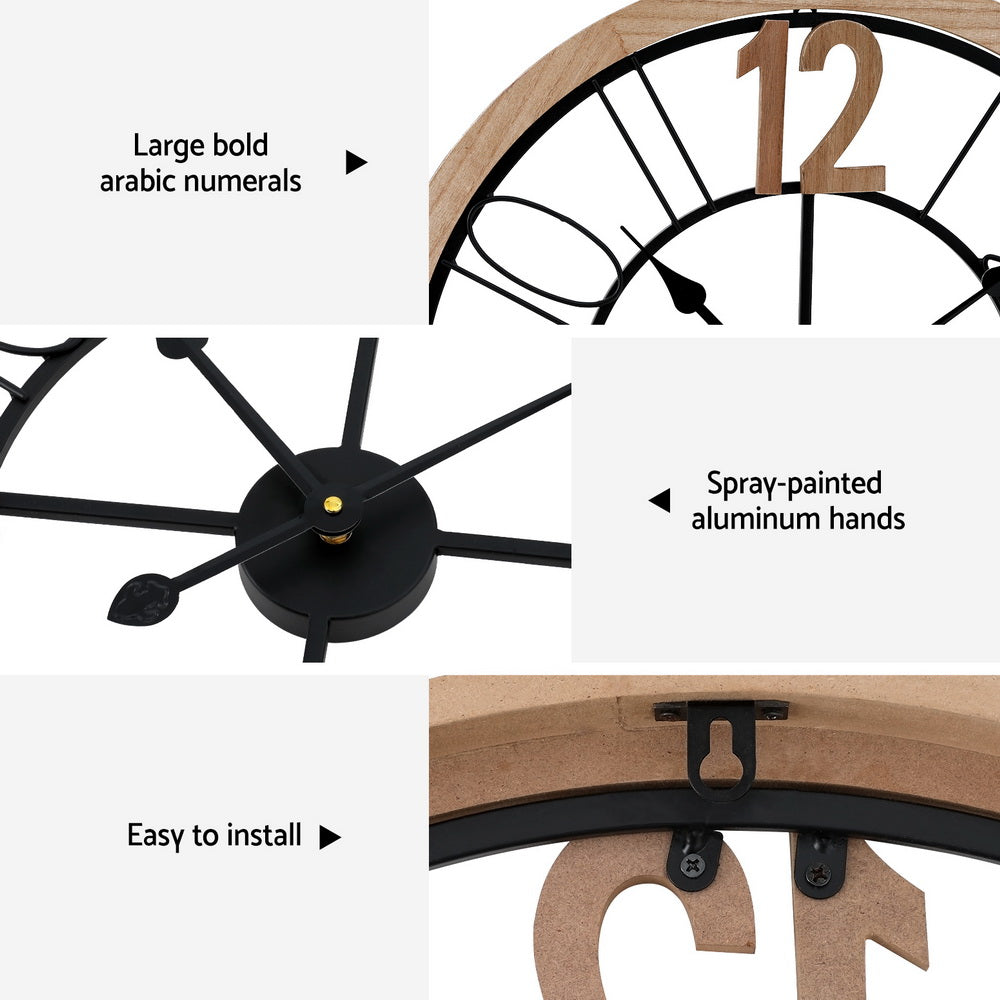 60CM Wall Clock Wooden | Wooden finish