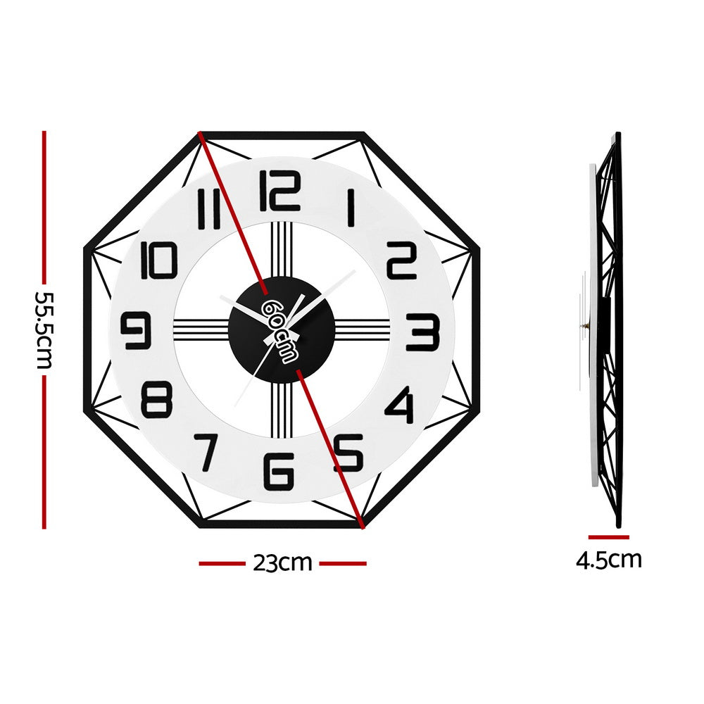 60CM Wall Clock Wooden with Wooden finish