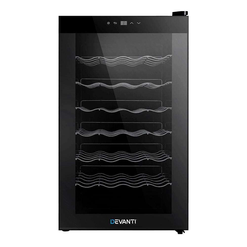 28 Bottle Wine Fridge Cooler Compact Temperature Controlled Storage Cabinet