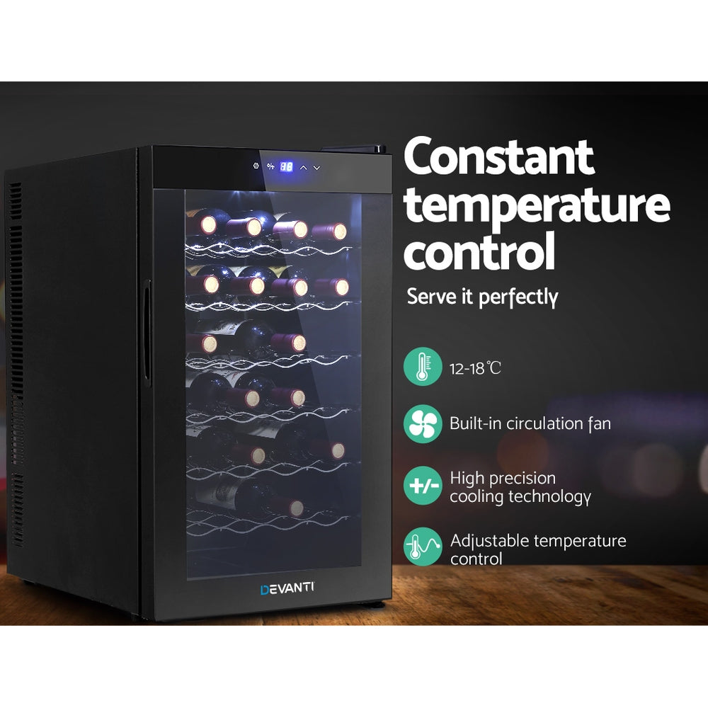 28 Bottle Wine Fridge Cooler Compact Temperature Controlled Storage Cabinet