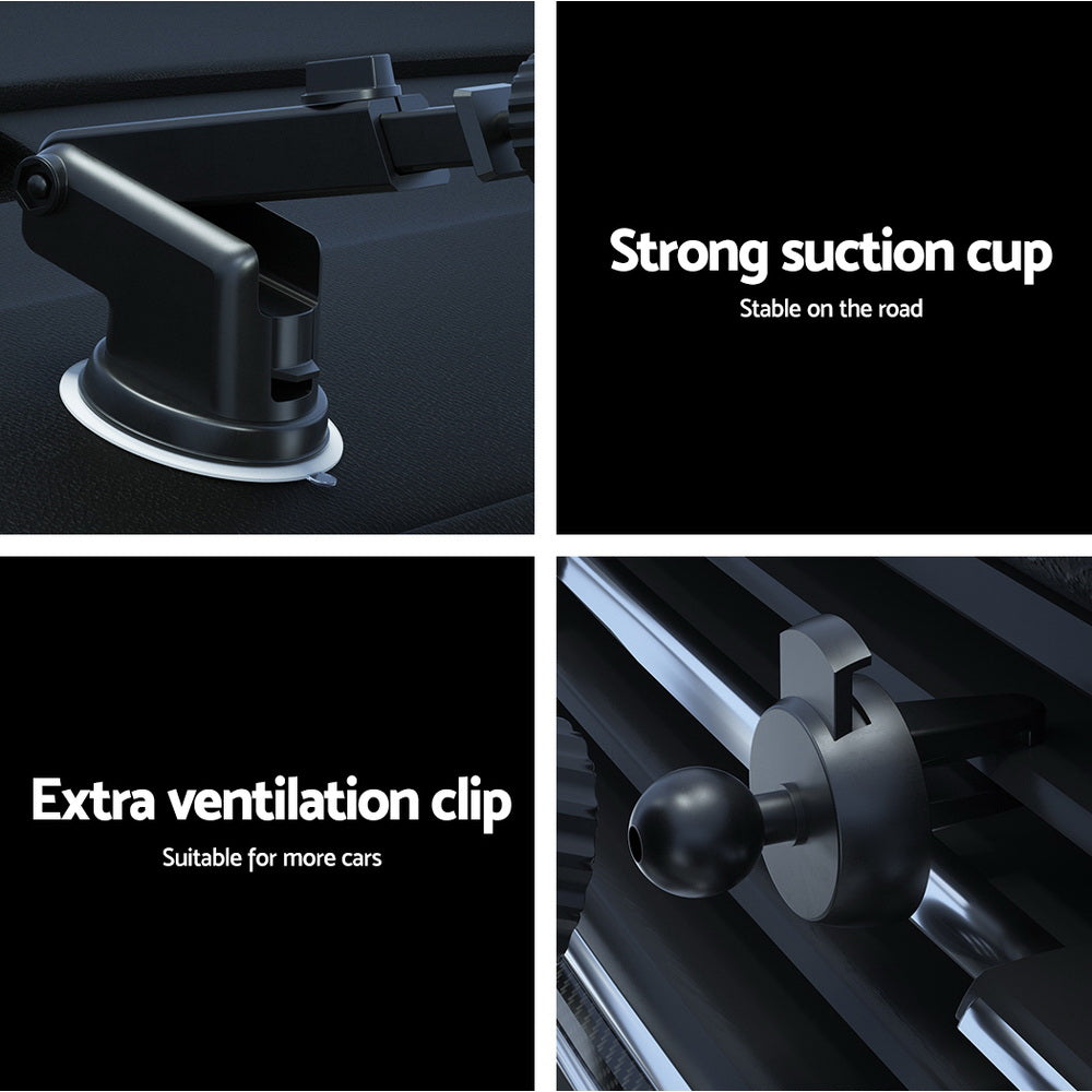 Wireless Car Charger Fast Charging Car Mount Vent Suction Cup