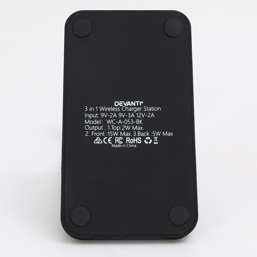 3 In 1 Wireless Charger Dock 15W Fast Charging Stand