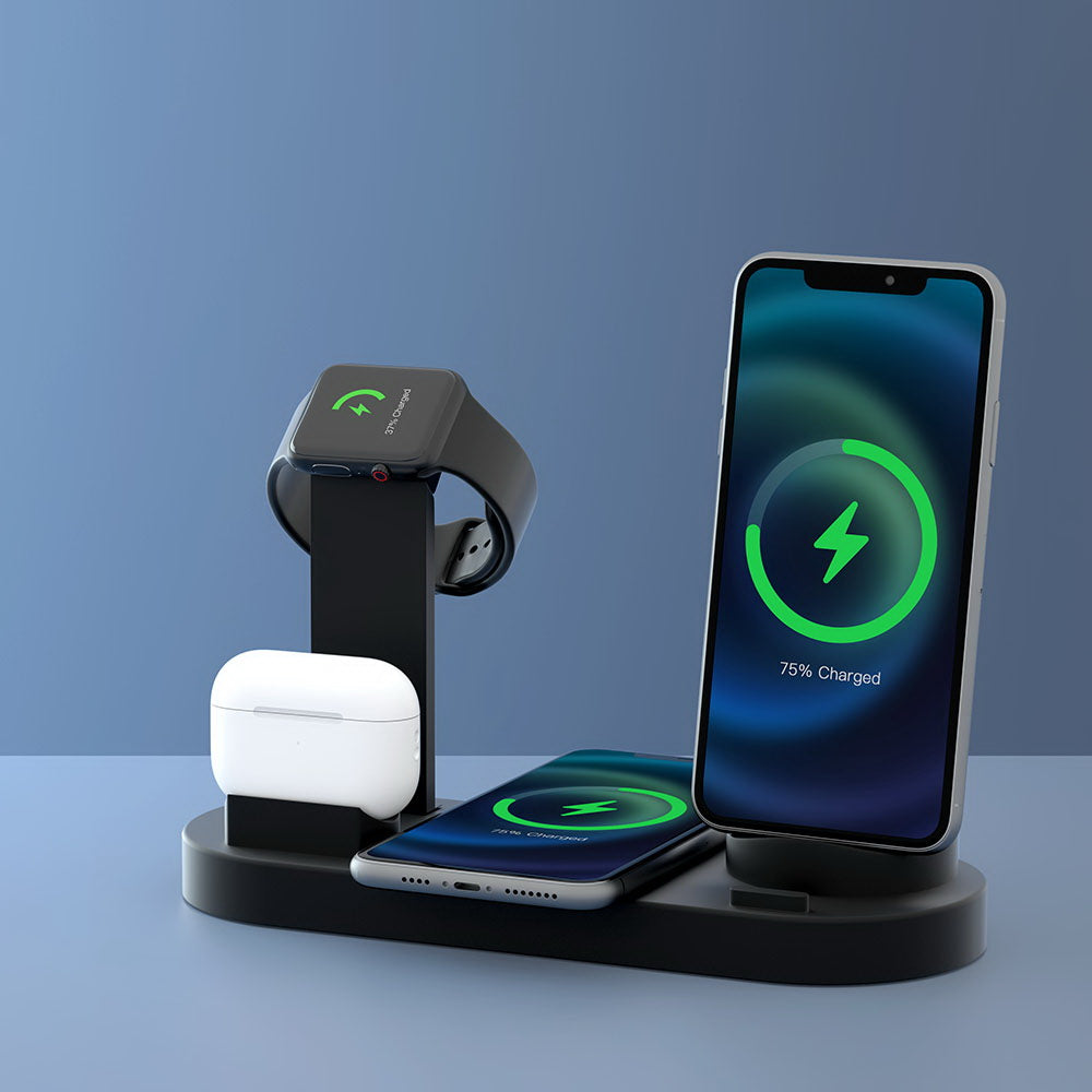 4-In-1 Wireless Charger Dock Multi-Function Charging Station For Phone with Phone Chargers