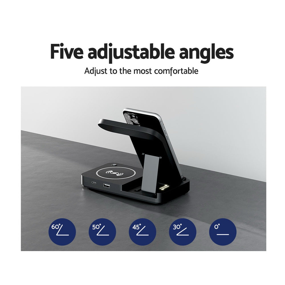4-In-1 Wireless Charger Station Fast Charging For Phone Black | Phone Chargers