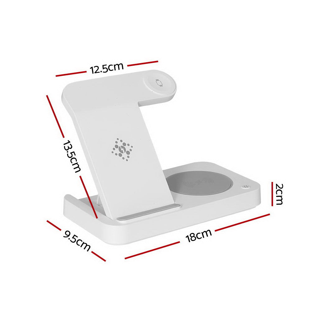 4-In-1 Wireless Charger Dock Fast Charging For Phone White, White colour