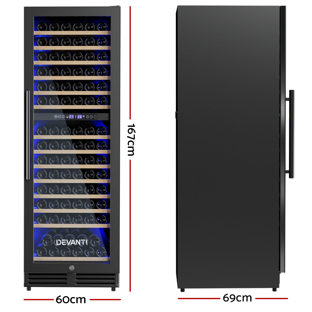 Dual Zone Wine Fridge Cooler 154-Bottle Capacity