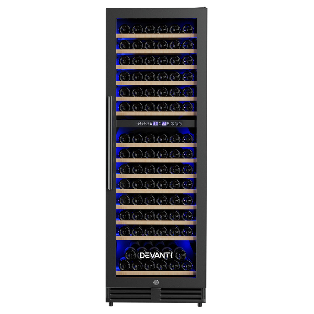 Dual Zone Wine Fridge Cooler 154-Bottle Capacity
