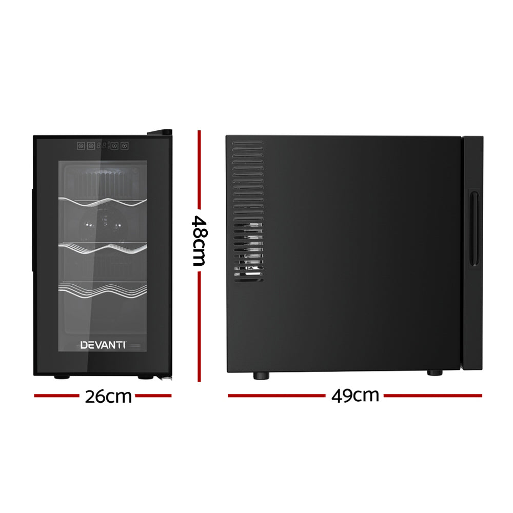 Devanti Wine Fridge Cooler 8 Bottles Compact and Efficient