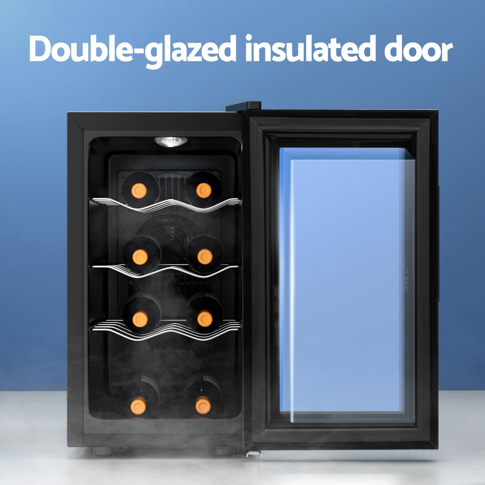 Devanti Wine Fridge Cooler 8 Bottles Compact and Efficient