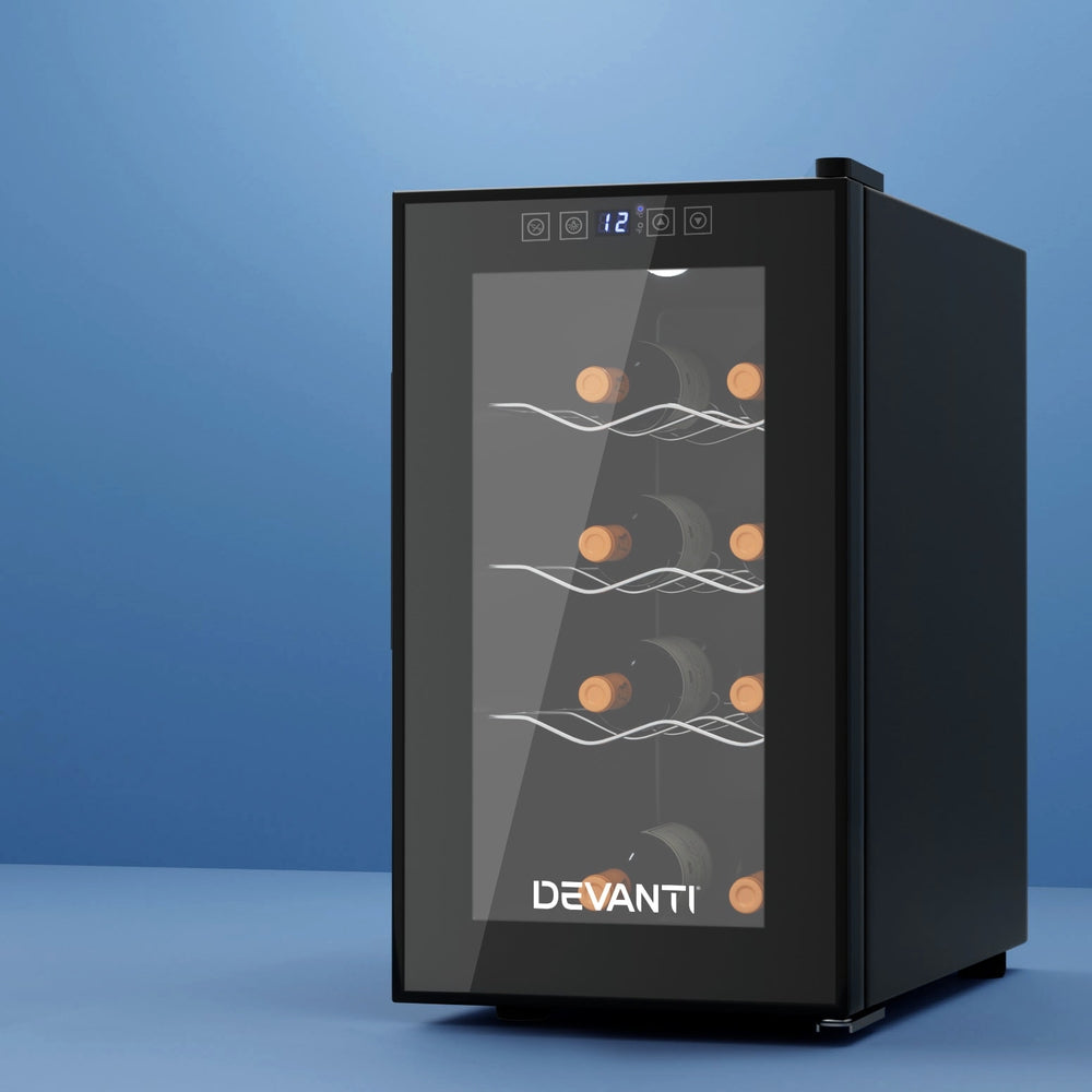 Devanti Wine Fridge Cooler 8 Bottles Compact and Efficient