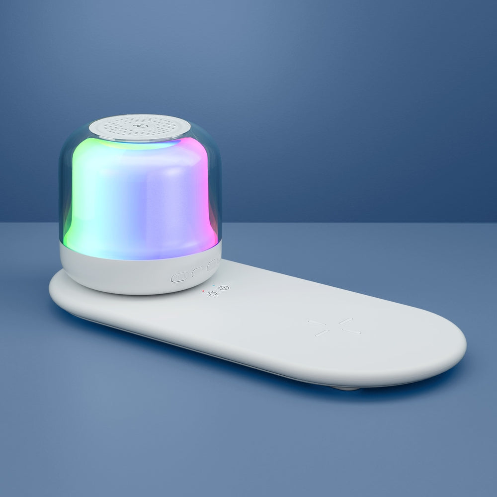 3 In 1 Wireless Charger 15W Fast Charging Rgb Light Bluetooth Speaker For Phone, Phone Chargers