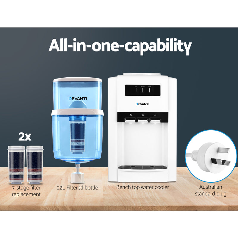 Water Dispensers - Water Cooler Dispenser Bench Top 22L W/2 Filter