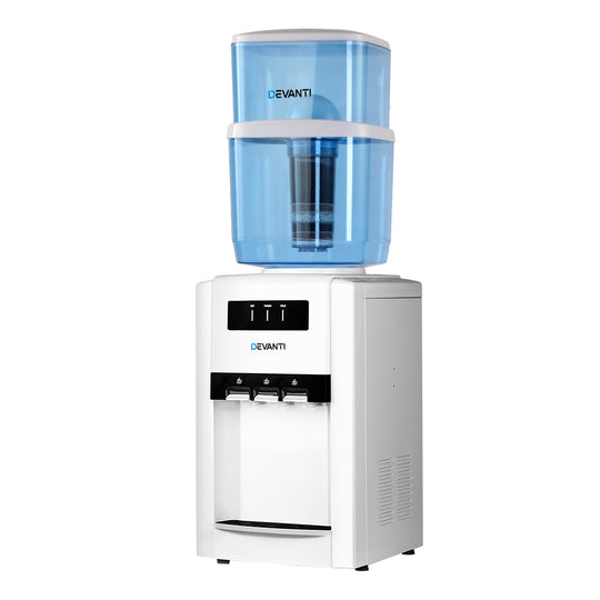 Water Cooler Dispenser Bench Top 22L - Devanti Filter Purifier Hot