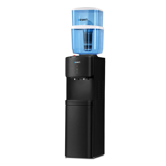 Water Cooler Dispenser Stand 22L Bottle Black - Devanti Chiller Filter Purifier