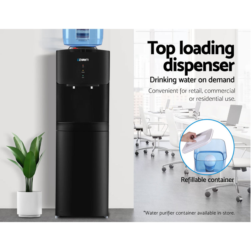Water Dispensers - Water Cooler Dispenser Stand 22L Bottle Black
