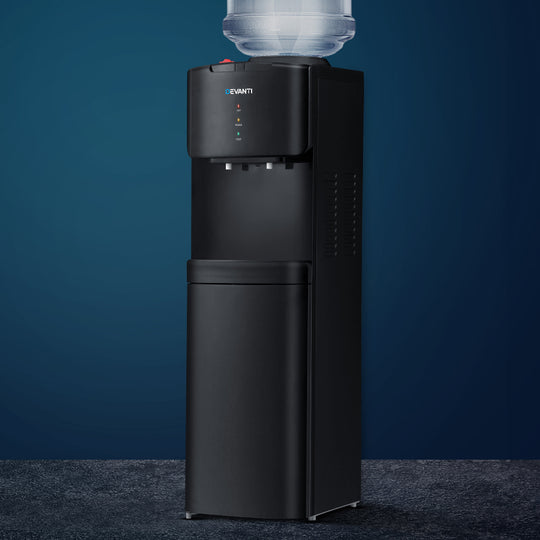 Water Cooler Dispenser Stand Black - Devanti Mains Bottle Hot