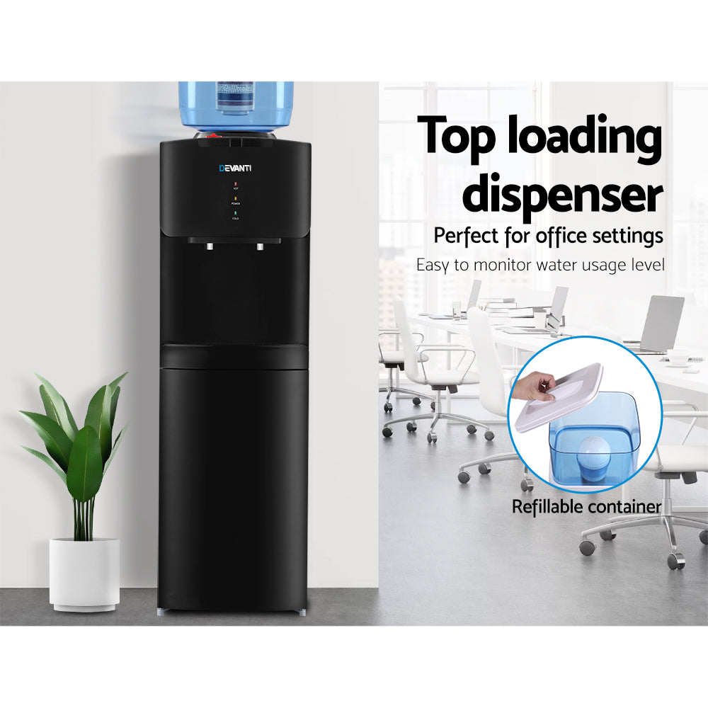 Water Cooler Dispenser Stand 22L Bottle Black W/2 Filter