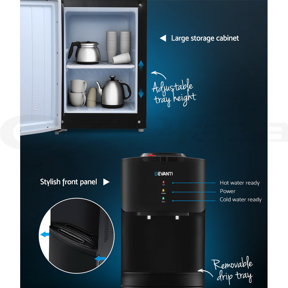 Water Cooler Dispenser Stand 22L Bottle Black W/2 Filter