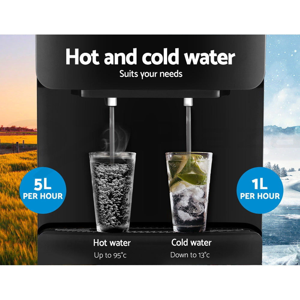 Water Cooler Dispenser Stand 22L Bottle Black W/2 Filter
